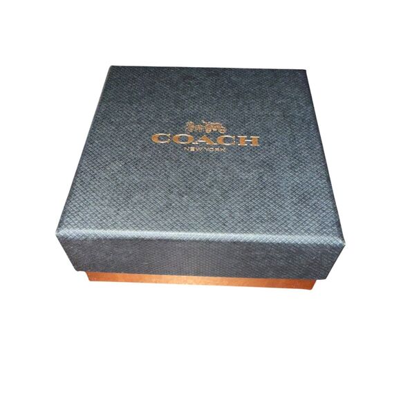 Coach Open Circle Stone Yellow Gold Dangle Earring F56417 & Gift Box NWT VHTF - Picture 9 of 11